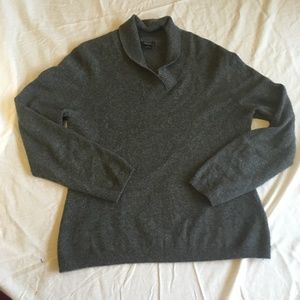 100% Cashmere Gray Privé Long Sleeve Collar EUC